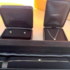 Tiffany & Co diamond earring, bracelet and necklace set
